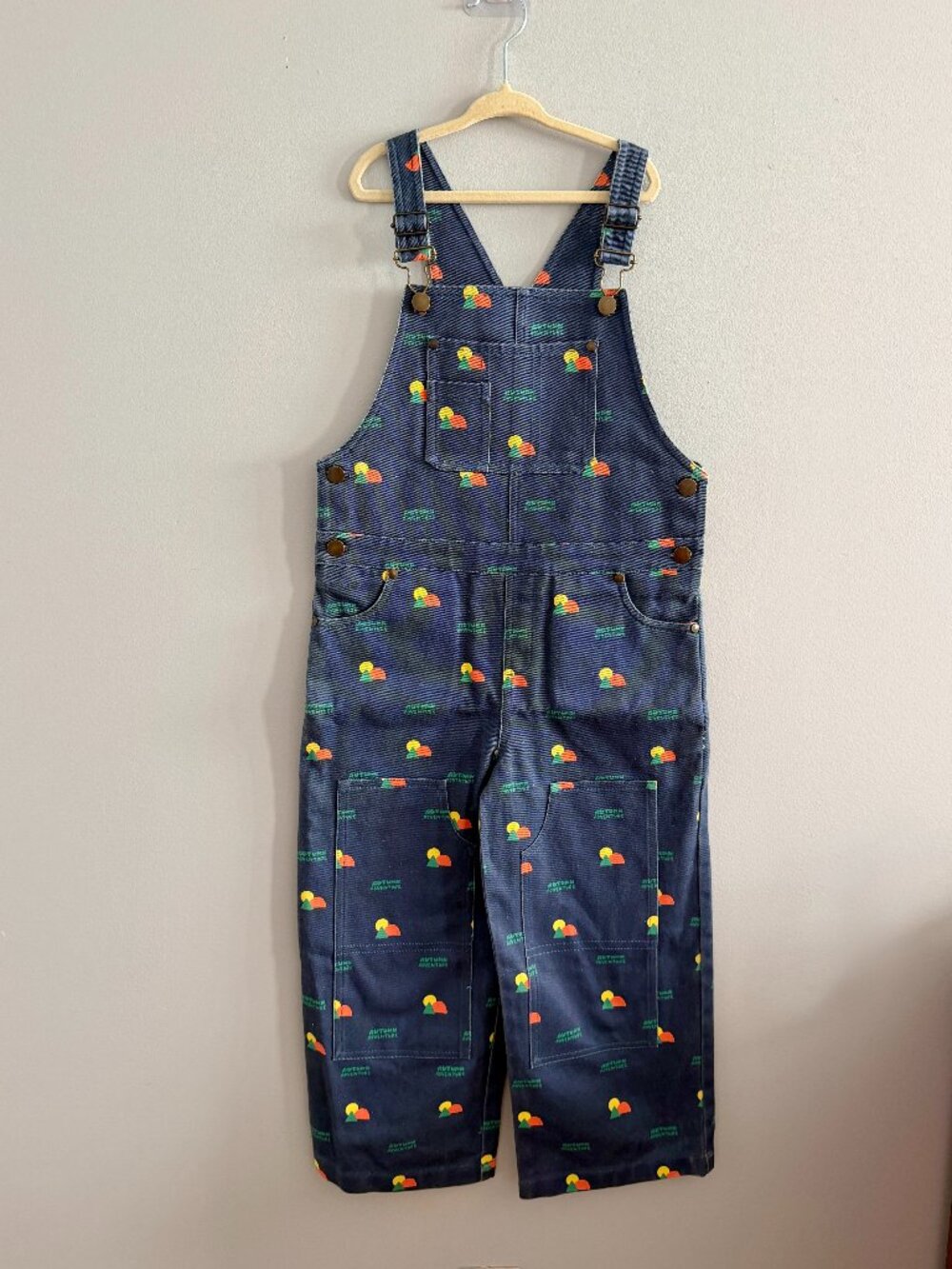 The Sunday Collective Dark Blue "Autumn Adventure" Overalls Size 6-7